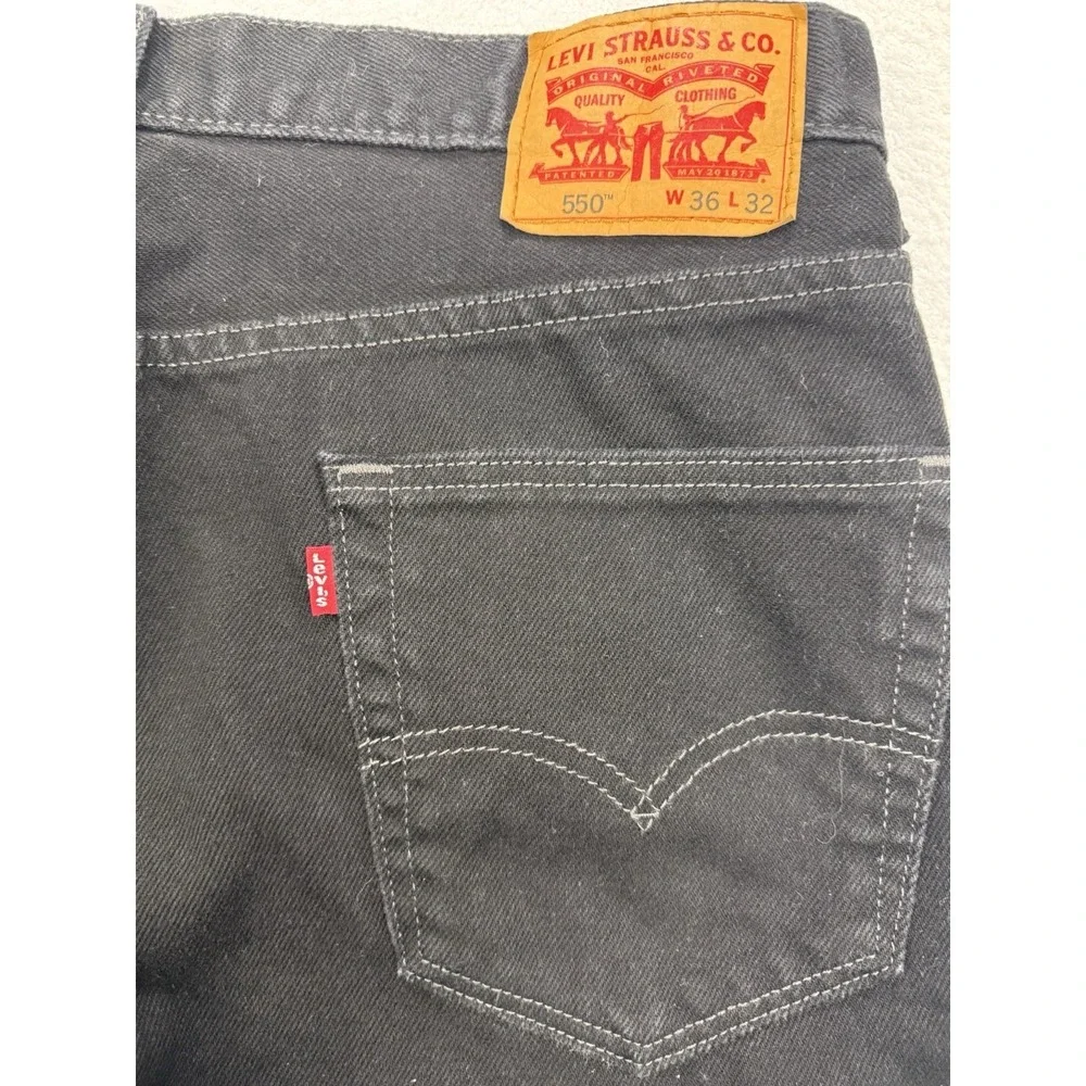 Levis‎ 550 Jeans Men 36x32 Black Relaxed Fit Straight Denim Y2K